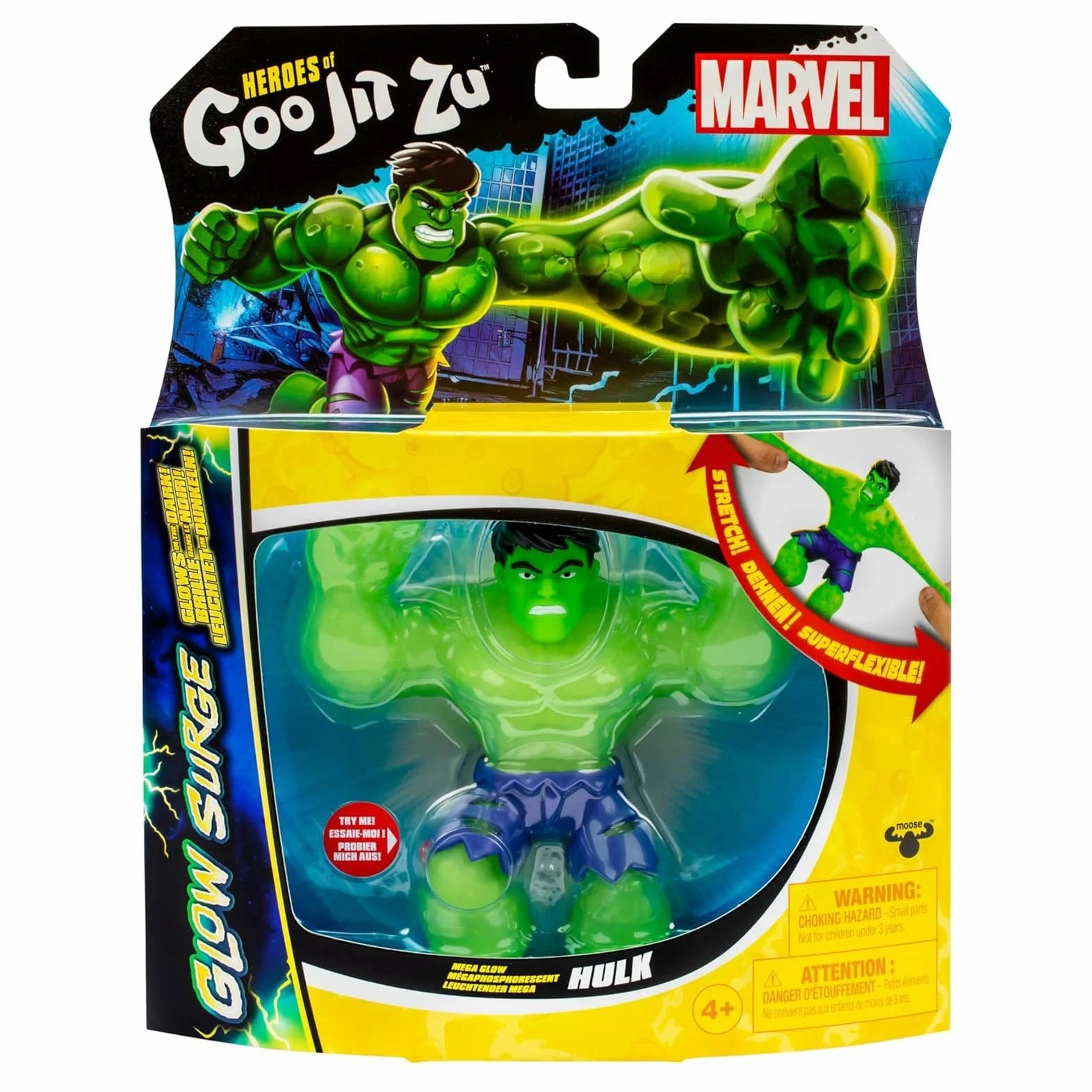Whimsical Figures Fantastic Decorations Heroes of Goo Jit Zu Marvel Glow Surge Hulk Hero Pack