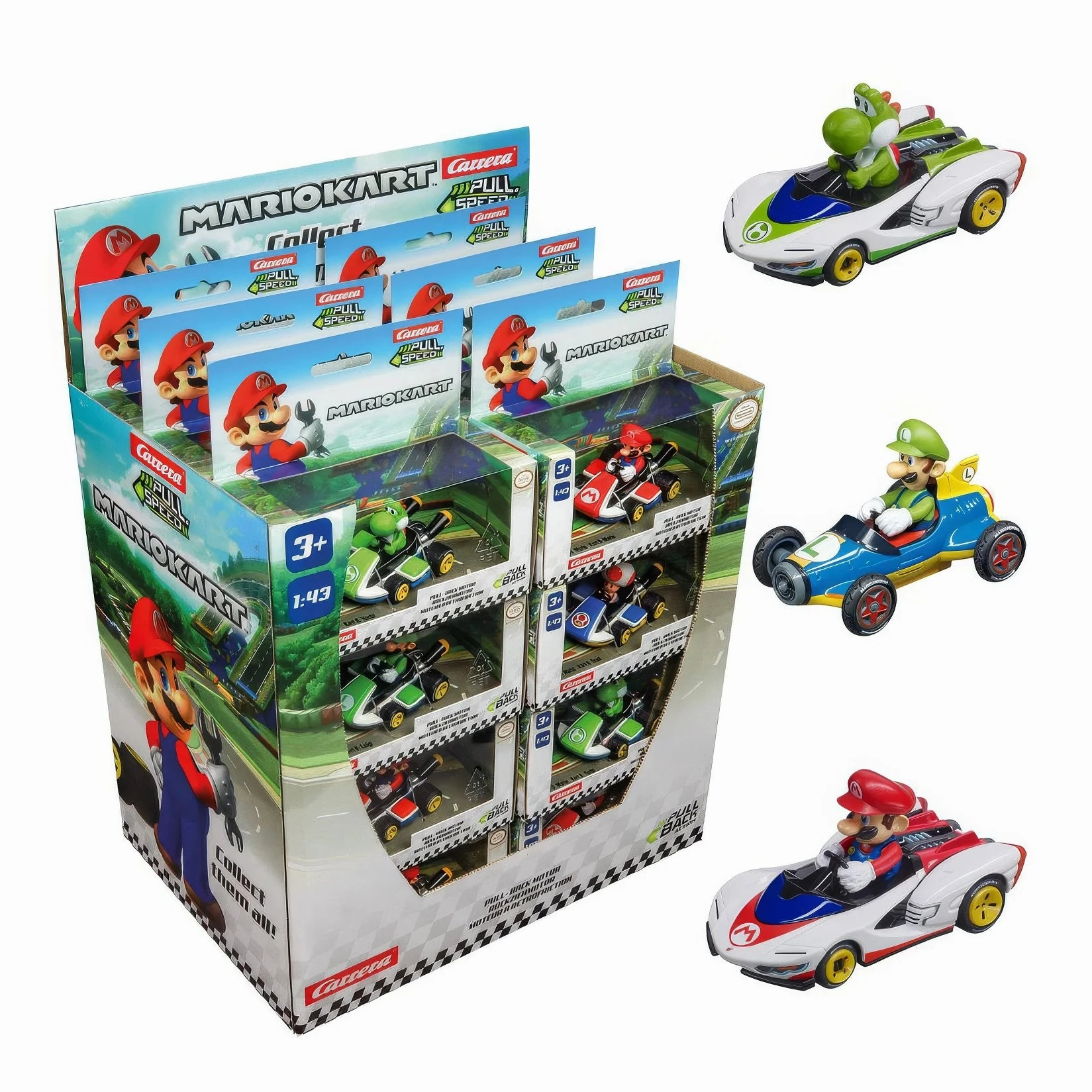 Nintendo Super Mario Kart 8 1:43 Scale Auto Pull-Back Cars- Assorted Creative Outlet Winter Decoration