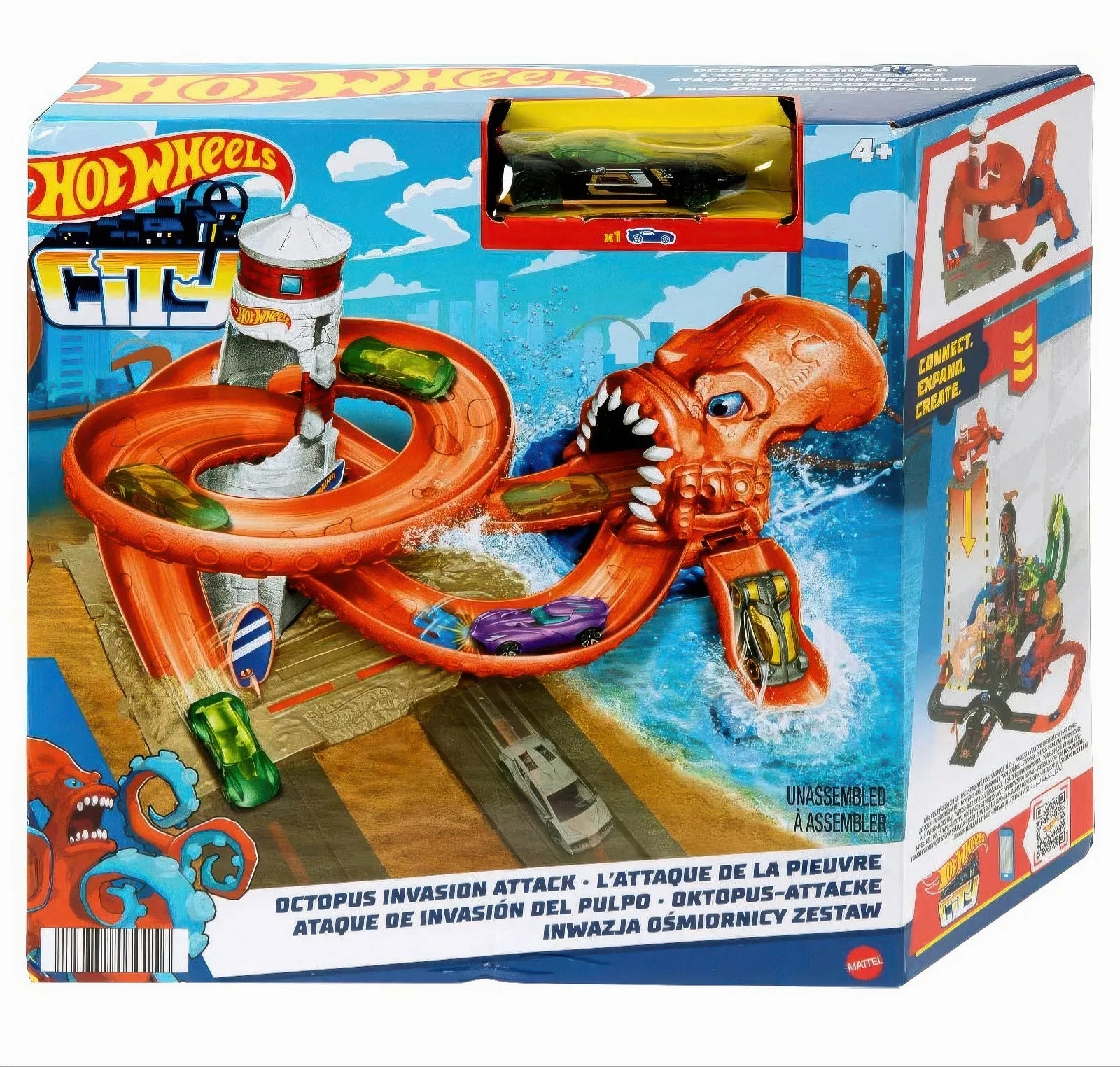 Sports Pose Rig Maker Hot Wheels City Creatures Octopus Invasion Attack Playset