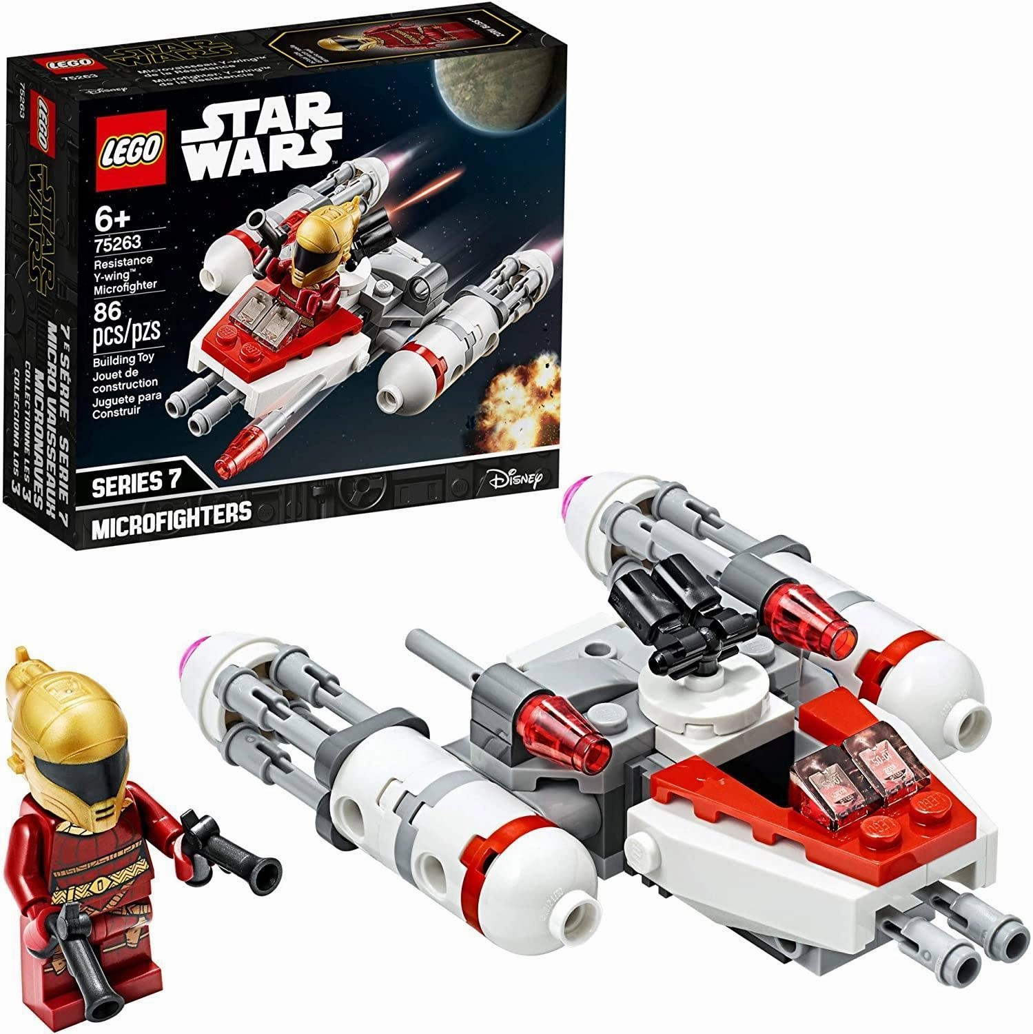 LEGO STAR WARS 75263 Star Wars Resistance Y-Wing Microfighter Toy Building Kit Fantasy Replica Podcast Studio