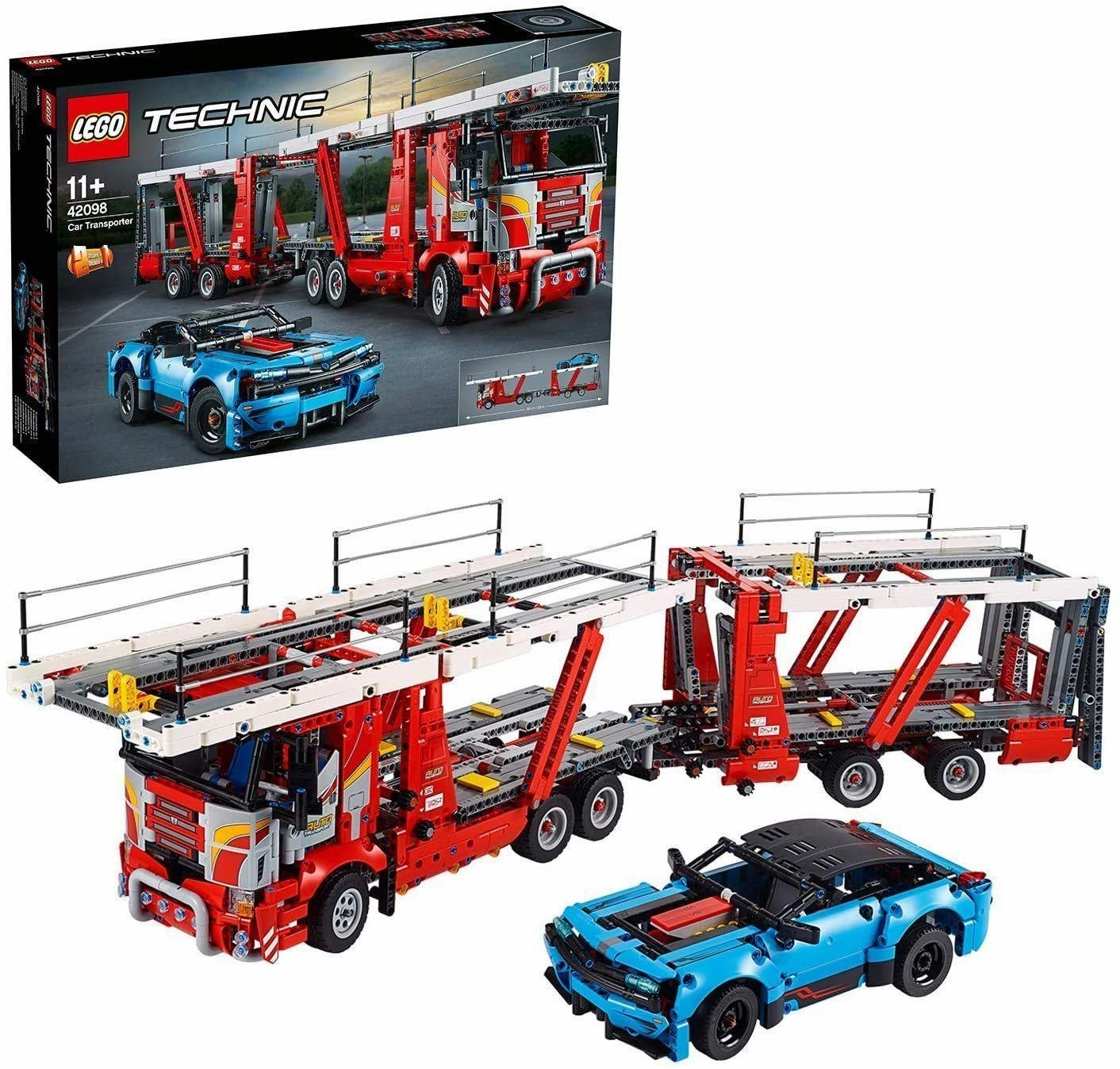 Gaming Toy LEGO TECHNIC 42098 Car Transporter - to - Truck and Show Cars, 2 in 1 Model, Advanced Construction Set