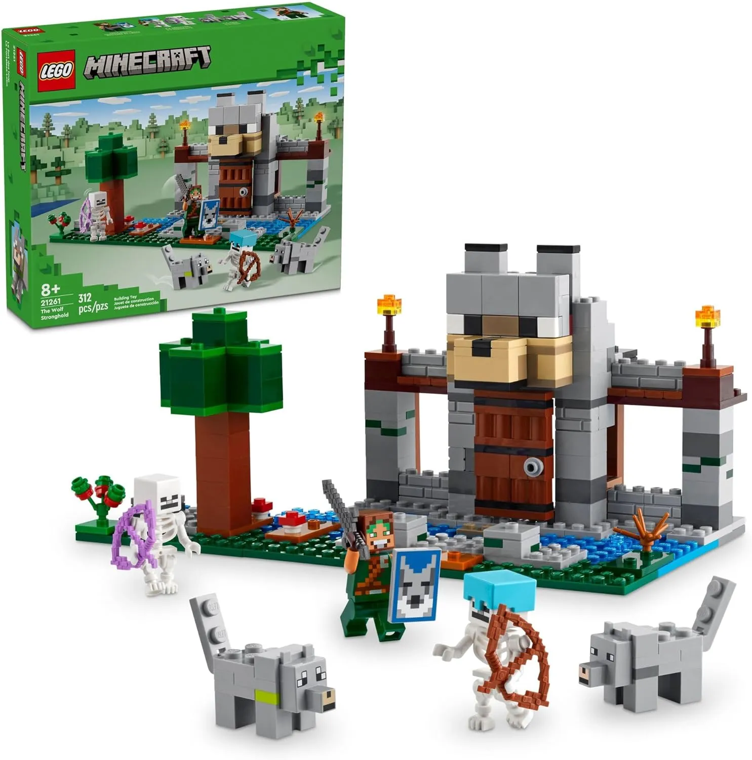 Fantastic Displays Playful Party Lego 21261 - Minecraft The Wolf Stronghold