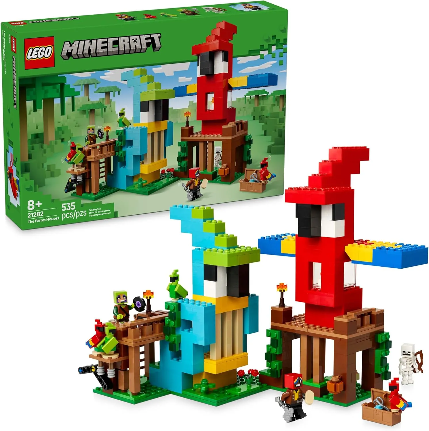 Festive Masks Lego 21282 - Minecraft The Parrot Houses
