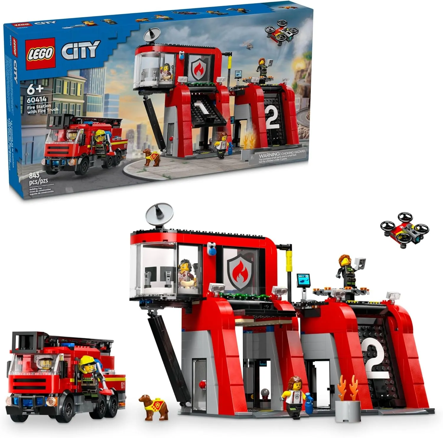 Ghostly Treats Haunted Party Lego 60414 - City Fire Station with Fire truck