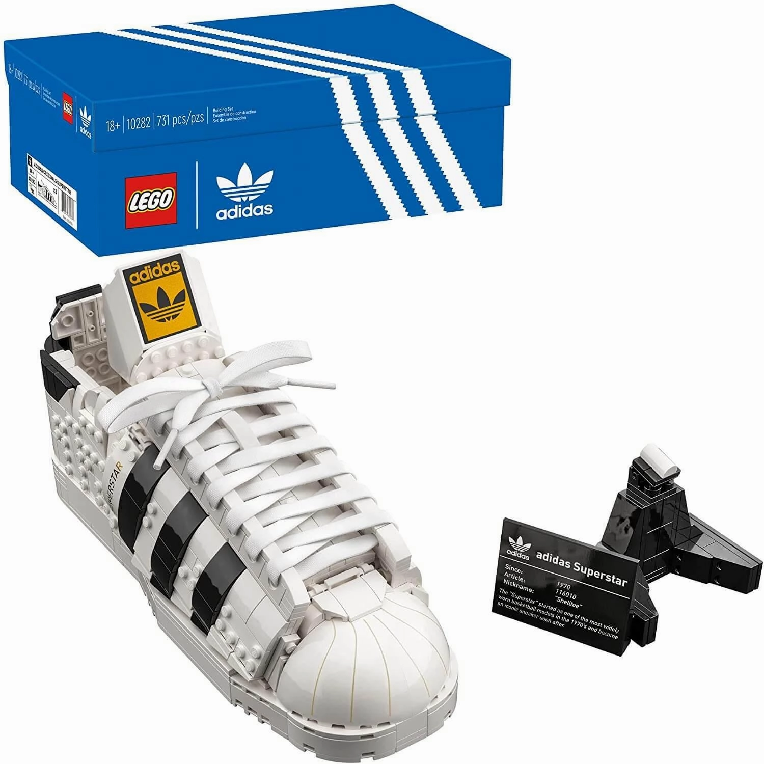 LEGO 10282 Adidas Originals Superstar Building Kit Custom Figure Luxury Gift