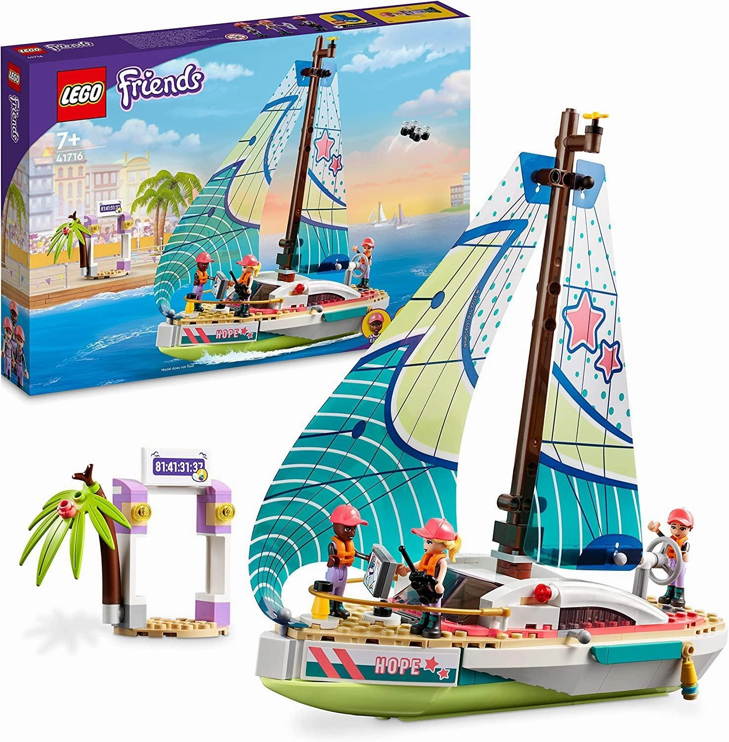 LEGO 41716 Friends Stephanie's Sailing Adventure Boat Toy Set Desktop Toy Decorative Accent