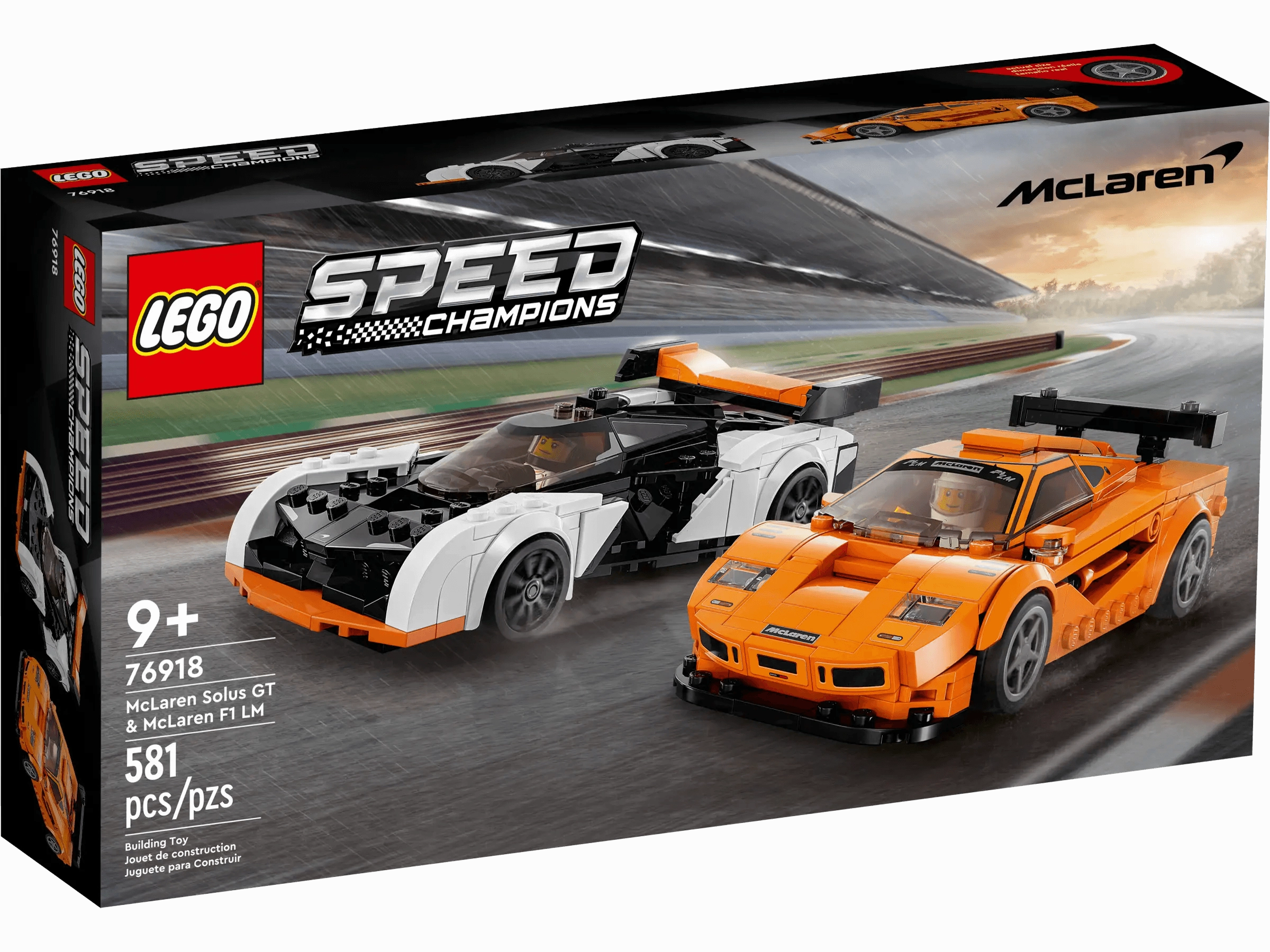 LEGO 76918 Speed Champions McLaren Solus GT & McLaren F1 LM Landmark Replica Vinyl Replica