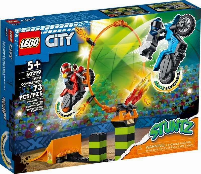 LEGO CITY 60299 Stunt Stunt Competition Set With Motorbikes Monochrome Design