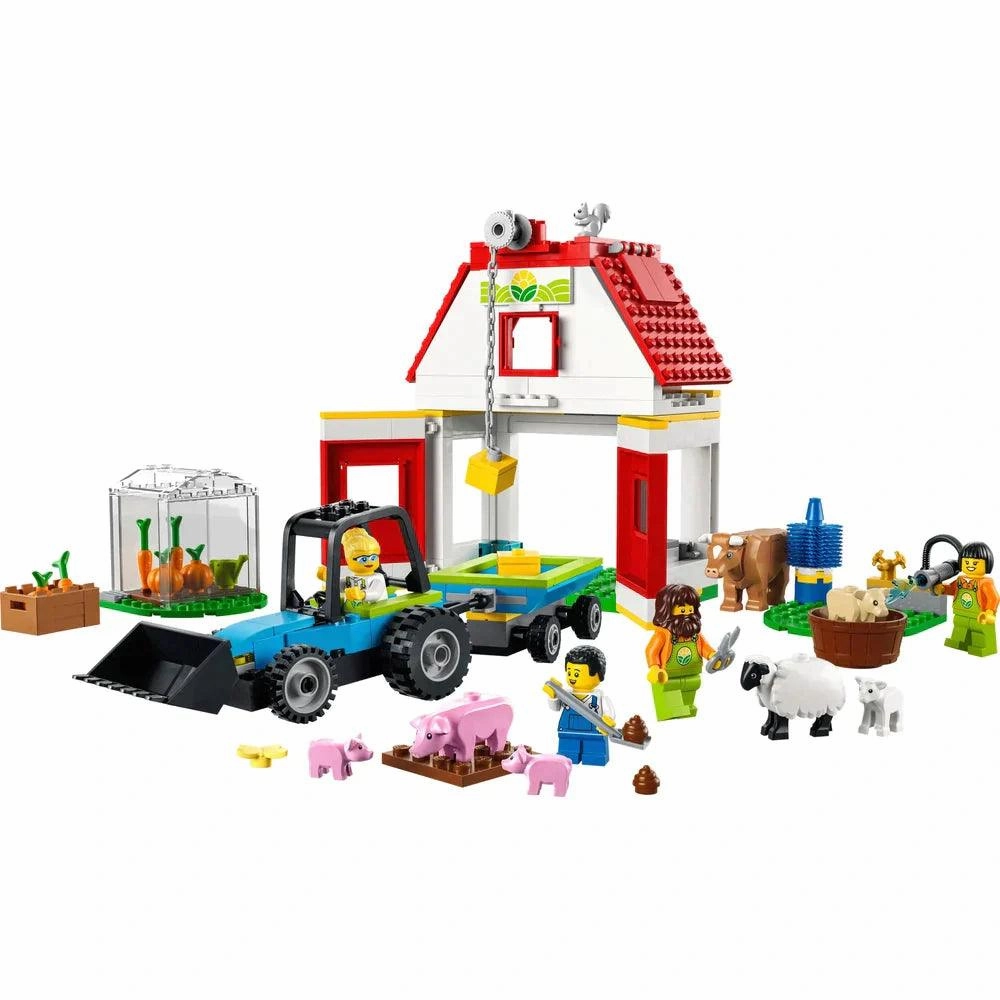 LEGO CITY 60346 Barn & Farm Animals Set with Tractor Toy Monochrome Design Exhibition Piece