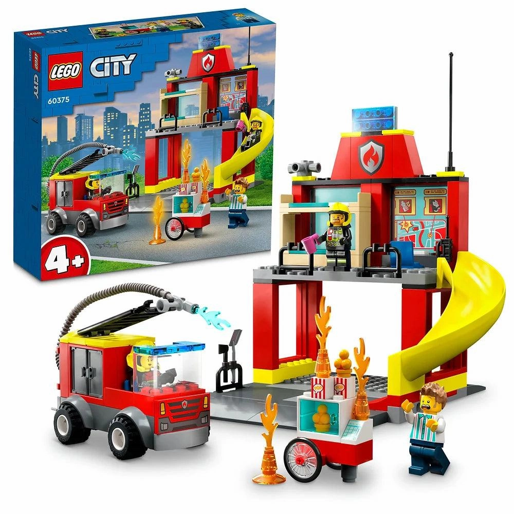 Adult Collectible LEGO CITY 60375 Fire Station and Fire Truck