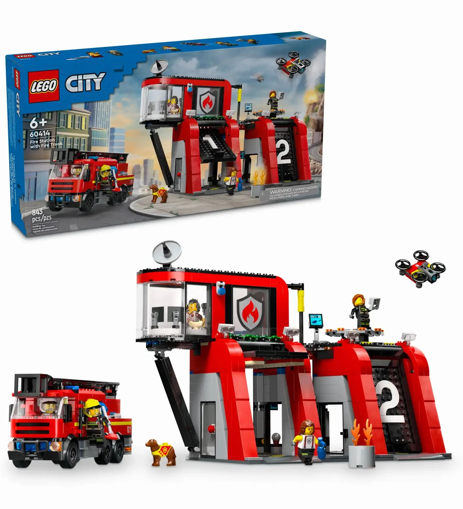 LEGO CITY 60414 Fire Station with Fire Truck Pop Icon Modernist Sculpture
