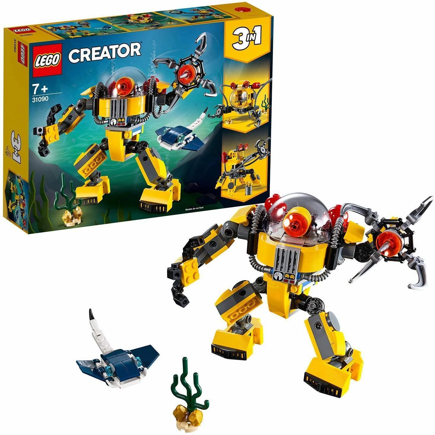 LEGO CREATOR 3in131090 Underwater Robot Crane and Submarine Detailed Sculpture Nursery Decor