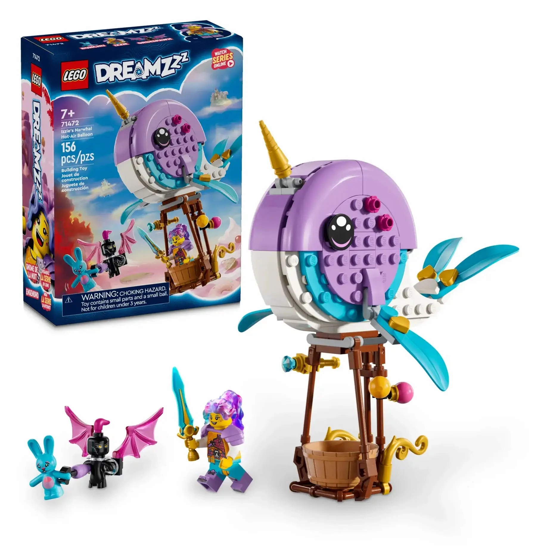 LEGO DREAMZZZ 71472 Izzie's Narwhal Hot-Air Balloon Collectible Art Flexible Figure