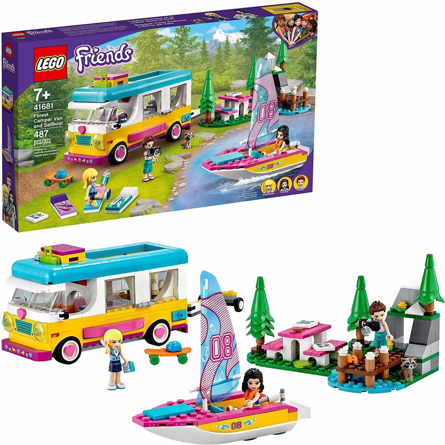 LEGO FRIENDS 41681 Forest Camper Van and Sailboat Designer Item Detailed Figure