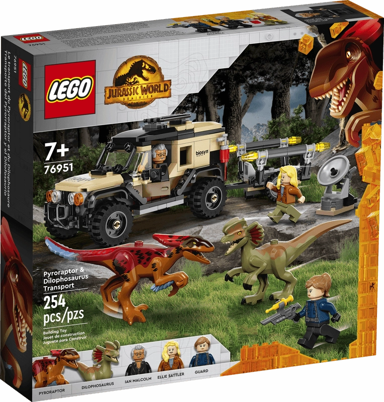 LEGO JURASSIC WORLD 76951 Pyroraptor and Dilophosaurus Transport Modern Art Metallic Finish