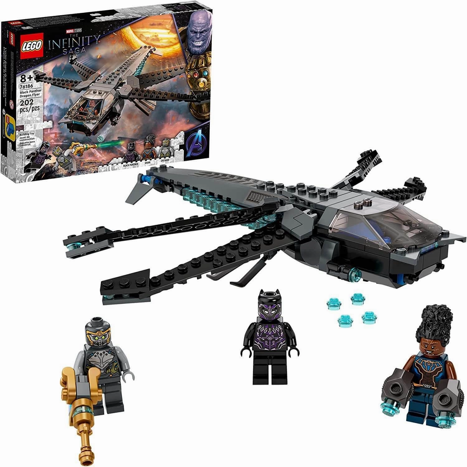 LEGO MARVEL 76186 Marvel Black Panther Dragon Flyer Building Kit Toy Dinosaur Replica Appreciating Asset