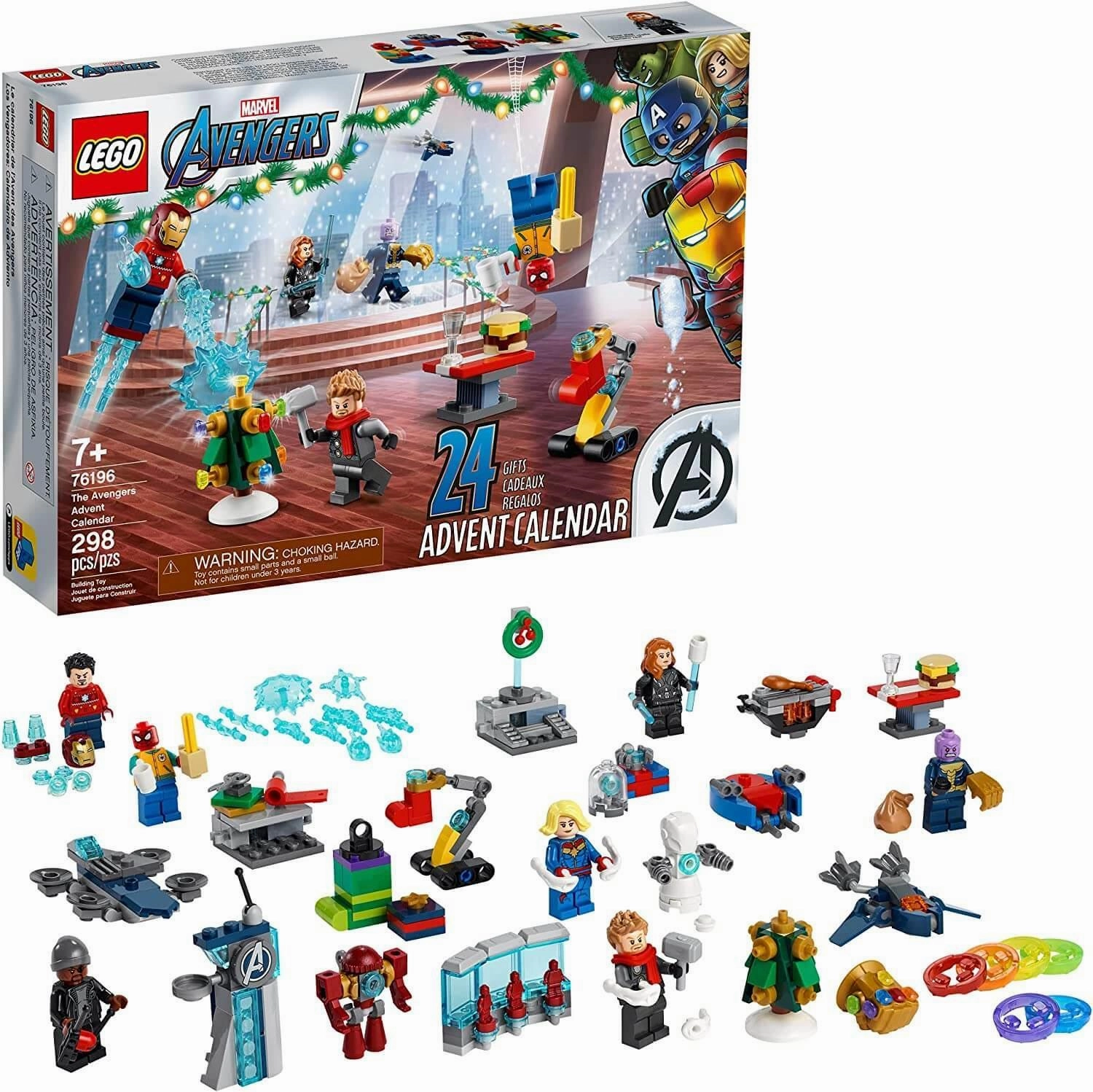 LEGO MARVEL 76196 Marvel The Avengers Advent Calendar Building Kit Superhero Statue Glass Art