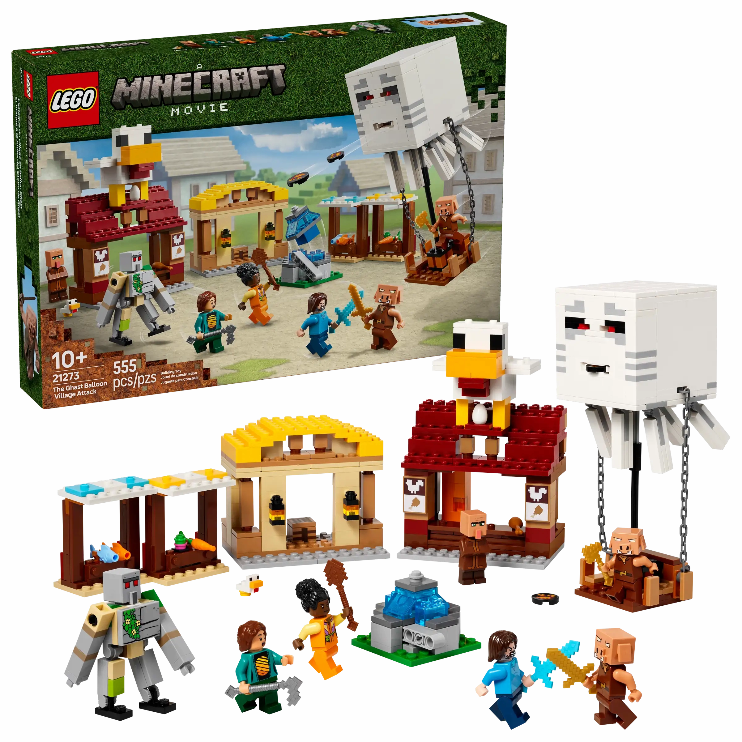Bedroom Accent Maximalist Art LEGO MINECRAFT 21273 The Ghast Balloon Village Attack
