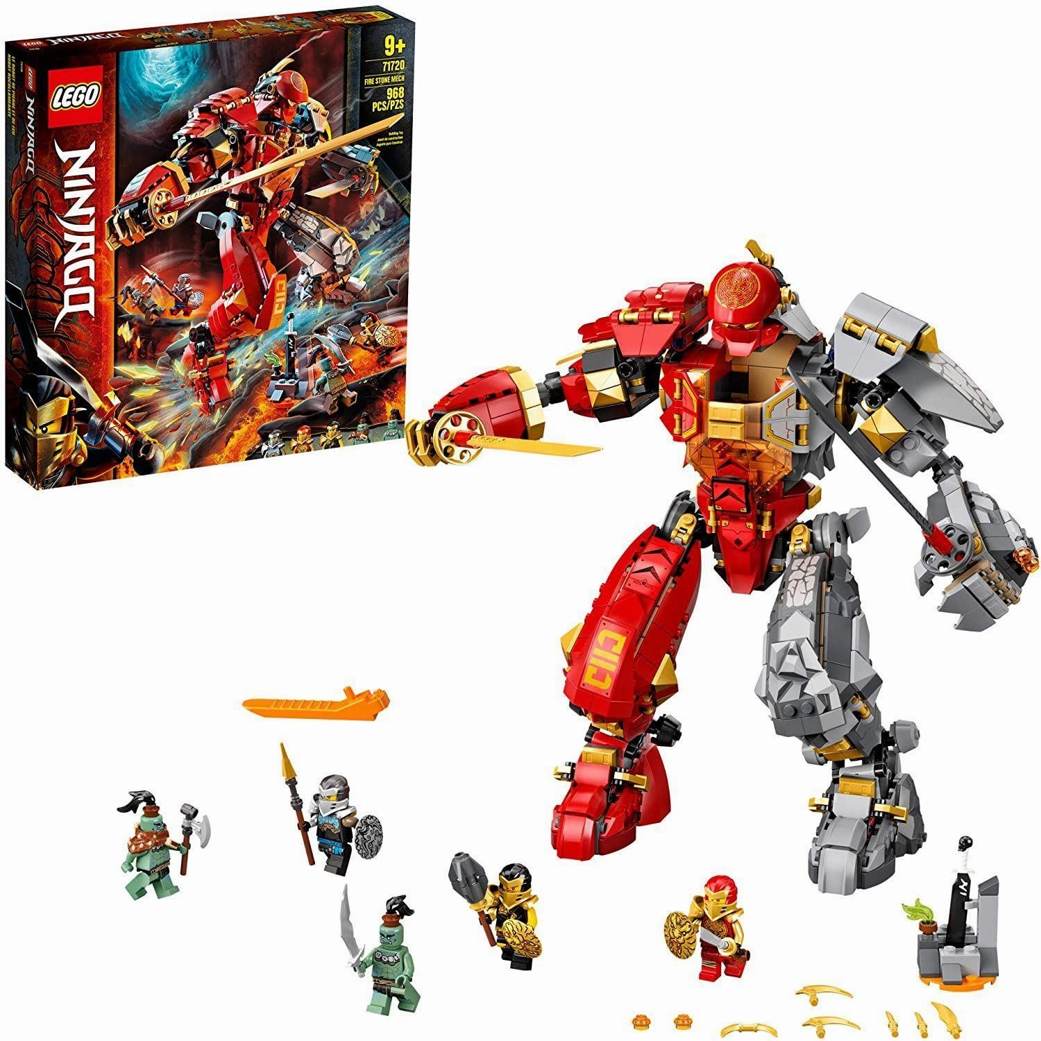 LEGO NINJAGO 71720 Fire Stone Mech Building Kit Street Art Collector's Album