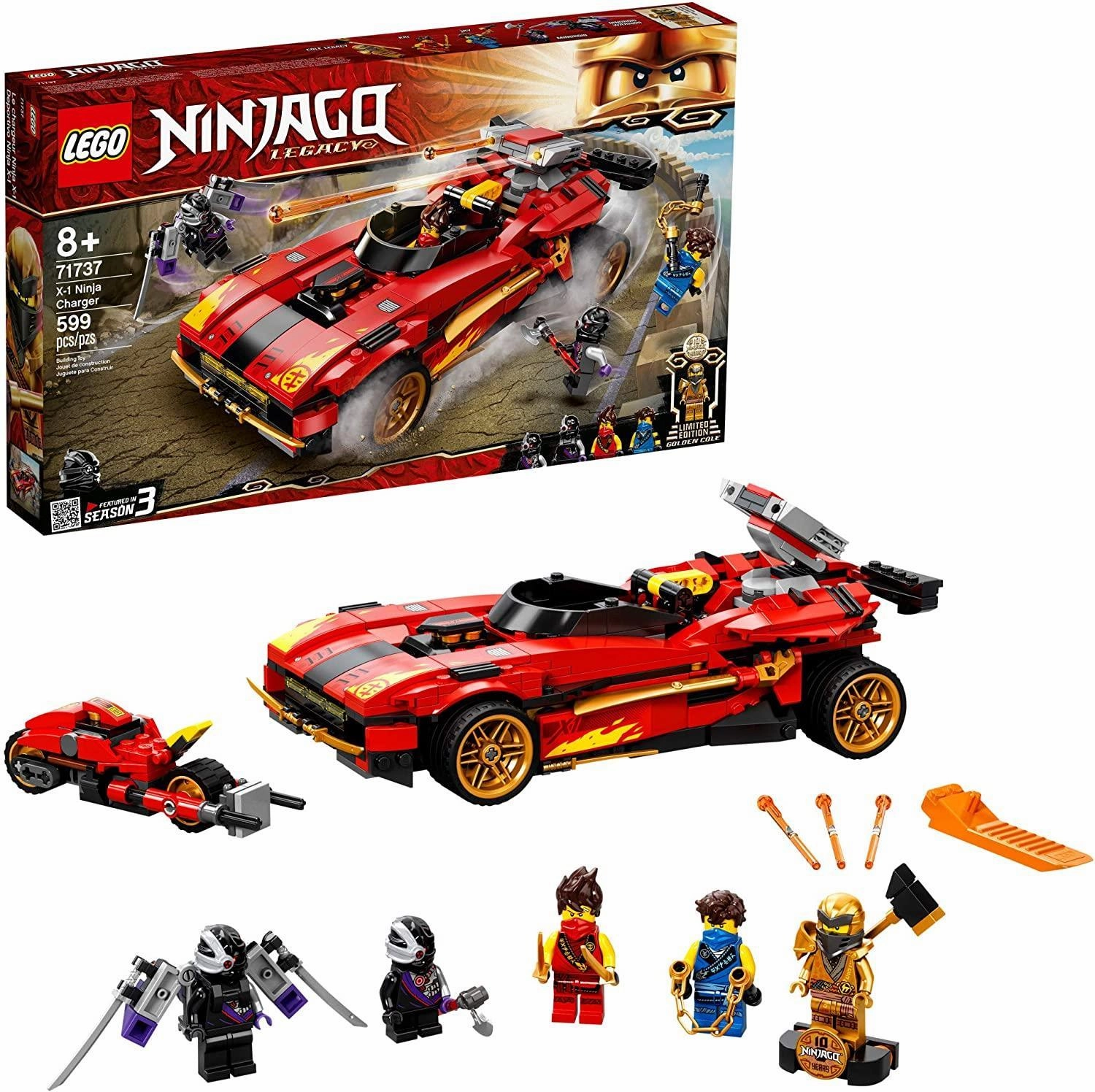 Everyday Use Archeological Replica LEGO NINJAGO 71737 Legacy X-1 Ninja Charger Building Set