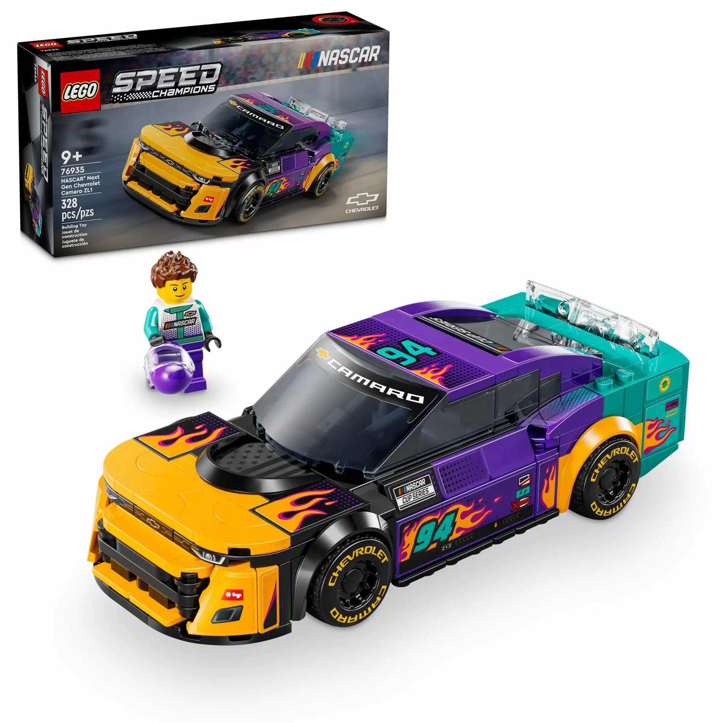 LEGO SPEED CHAMPIONS 76935 NASCAR Next Gen Chevrolet Camaro ZL1 Vintage Toy Dining Table