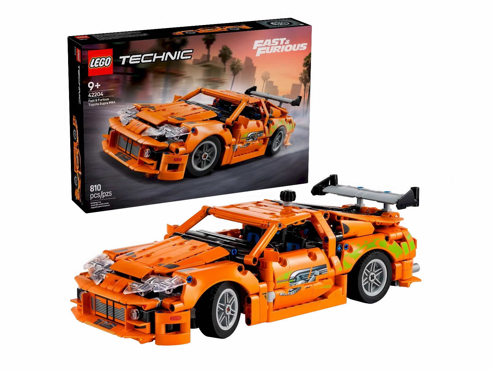 Posable Statue Classroom Decor LEGO TECHNIC 42204 Fast and Furious Toyota Supra MK4