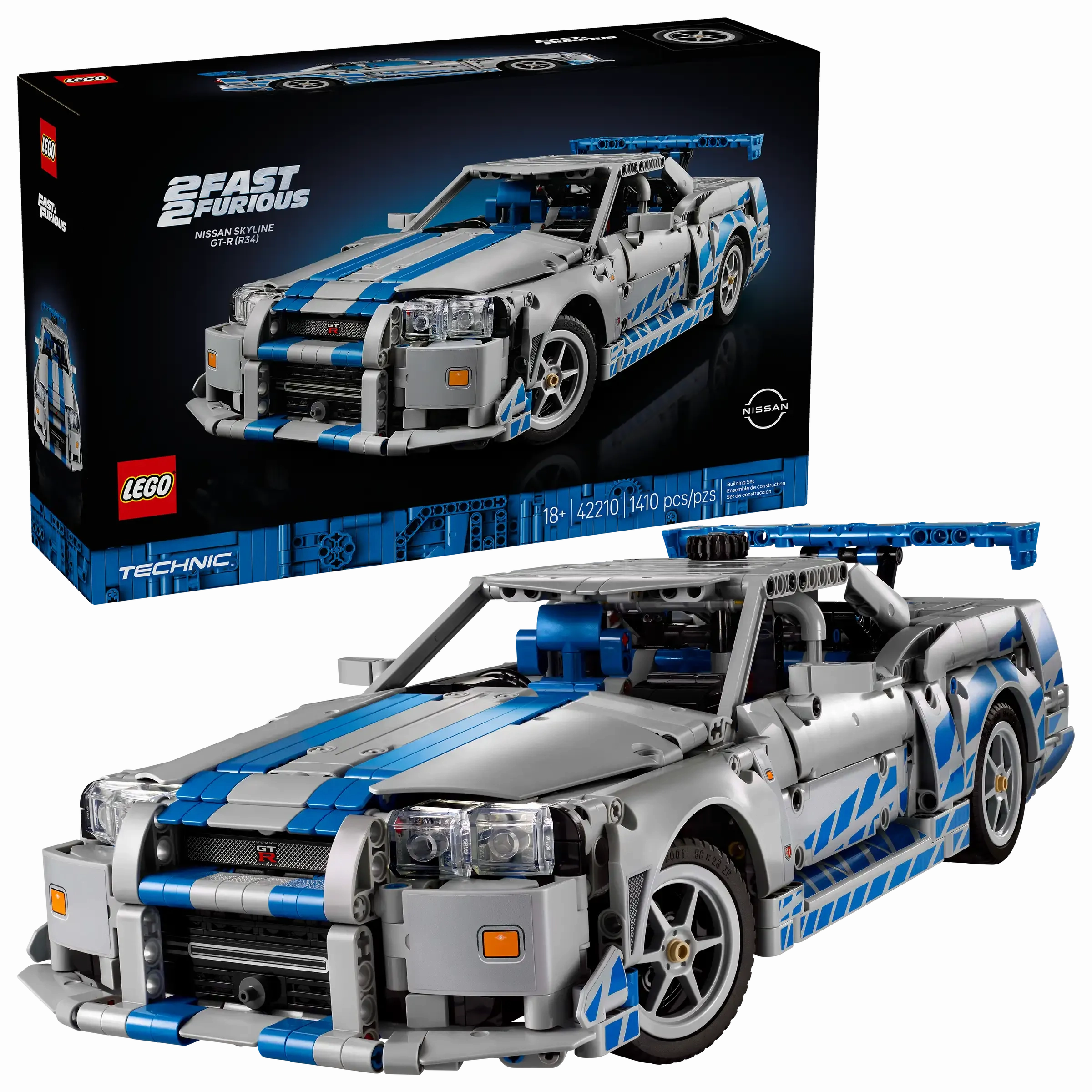 LEGO TECHNIC 42210 2 Fast 2 Furious Nissan Skyline GT-R (R34) Car Art Figure