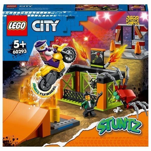 Nostalgic Toy Flying Pose LEGO CITY 60293 Stuntz Stunt Park Set with Toy Motorbike