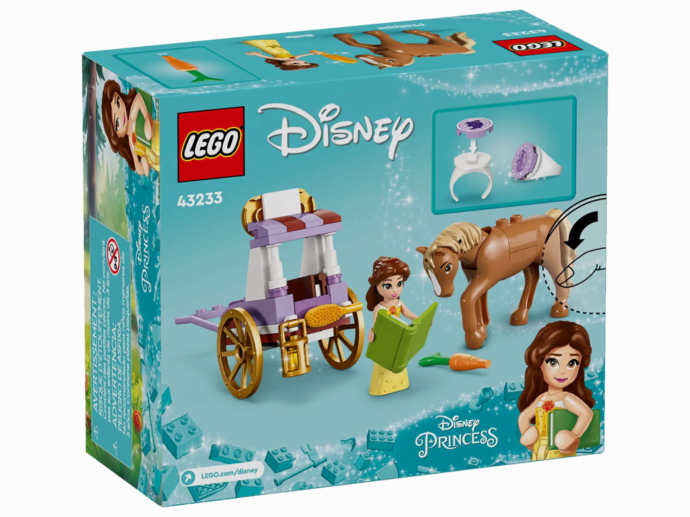 LEGO DISNEY 43233 Belle's Storytime Horse Carriage Glass Art