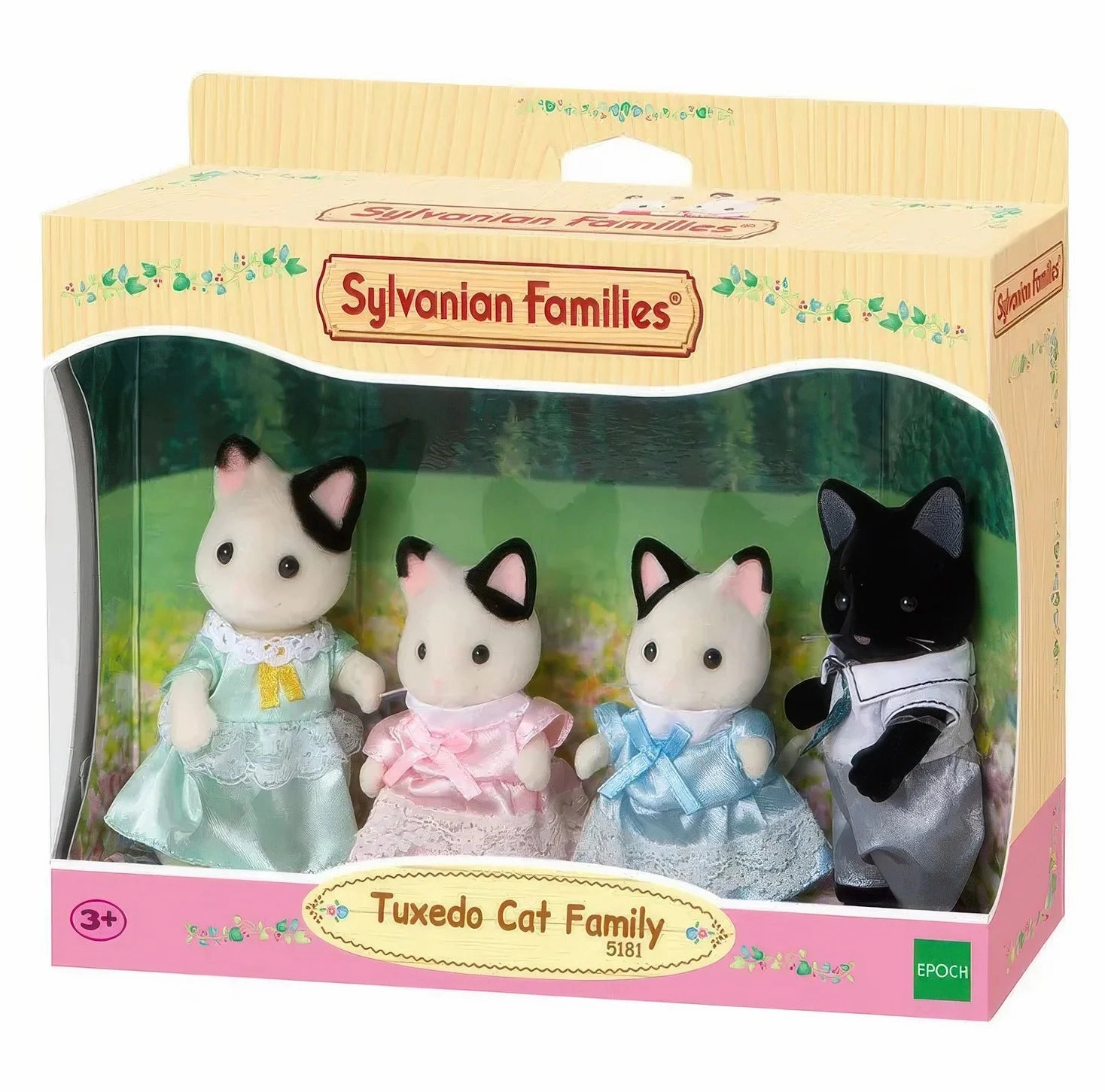Sylvanian Families Tuxedo Cat Family Durable Material