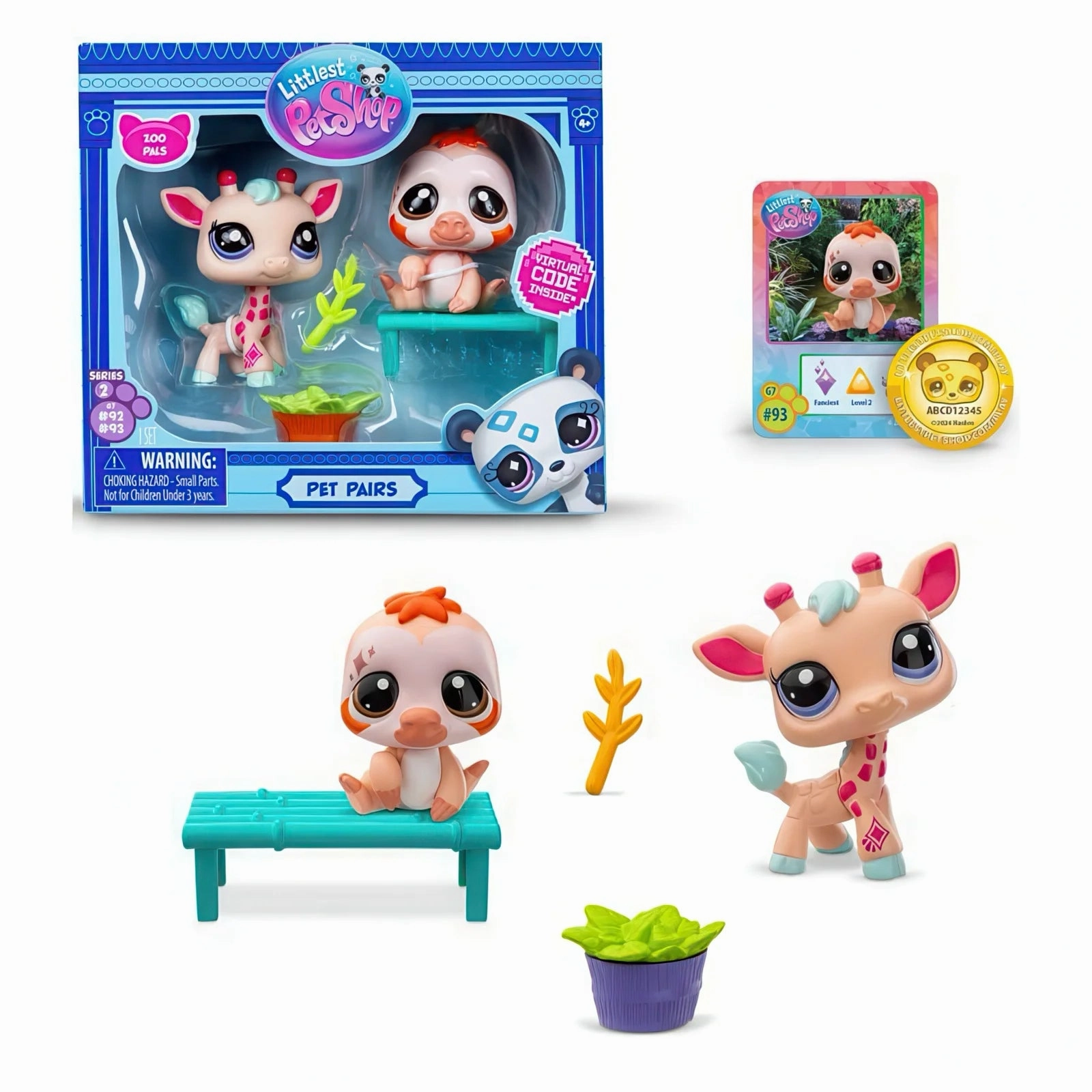 Wall Mounted Battle Figure Littlest Pet Shop Pet Pairs 2-Pack Figures - Assorted