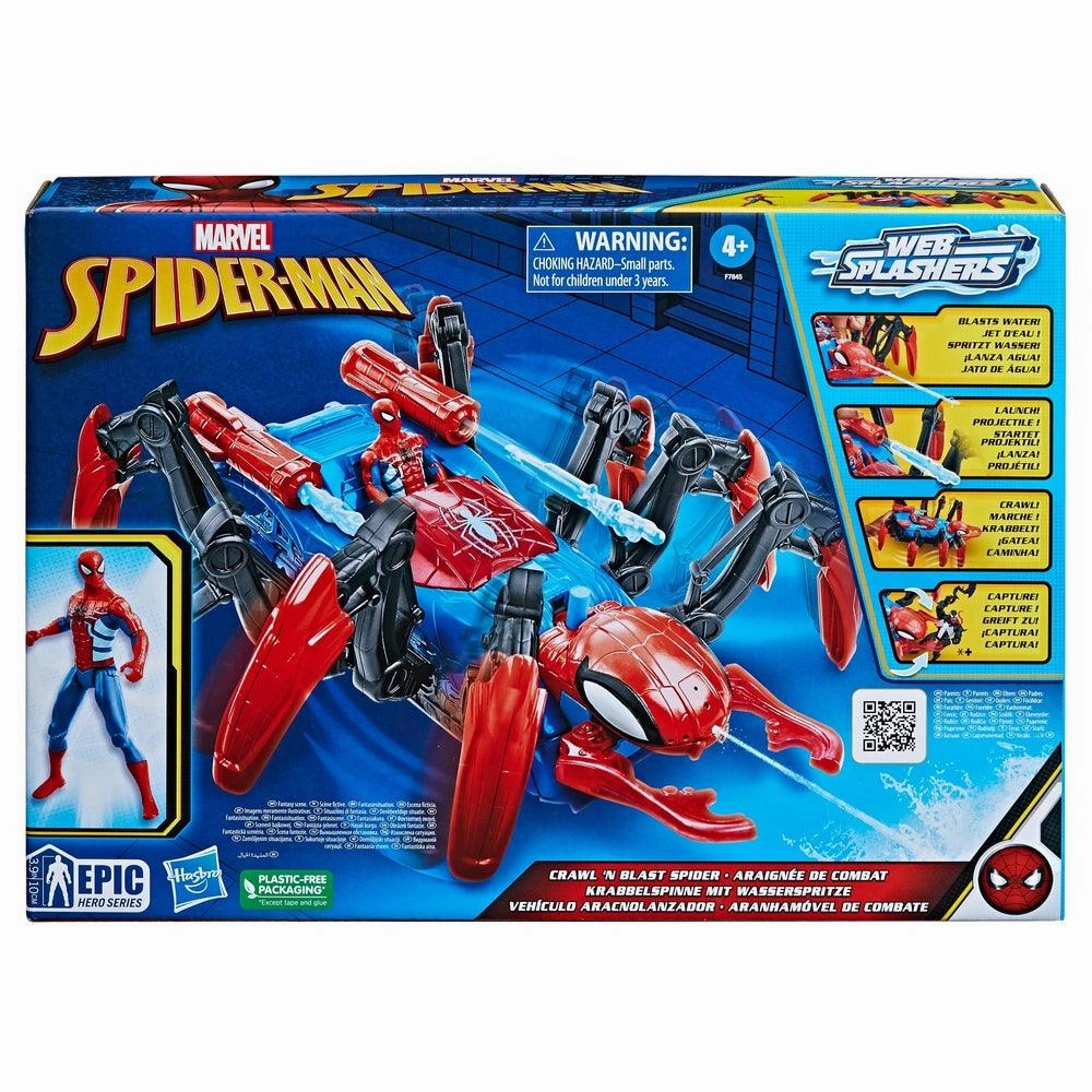 Forest Air Compact Form Marvel Spider-Man Crawl 'N Blast Spider with Spider-Man Action Figure