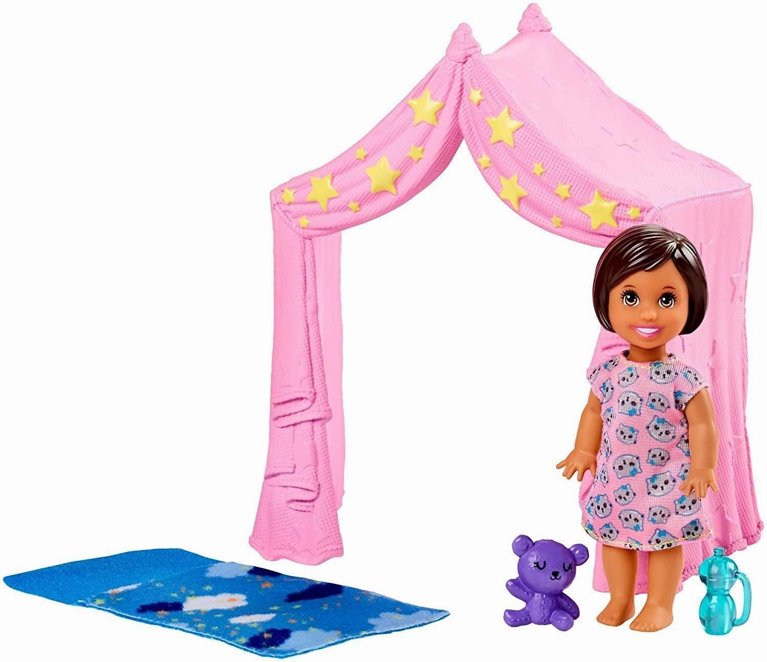 Small Sculpture Barbie FXG97 Skipper Babysitters Bedtime Doll & Playset
