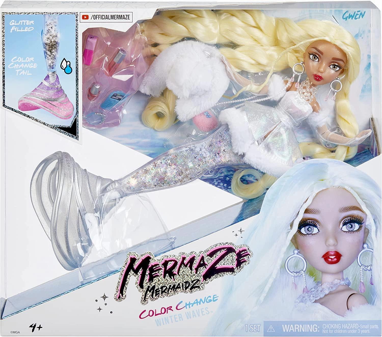 Mermaze Mermaidz Winter Waves Colour Change Fashion Doll - Gwen Modern Art Digital Sculpt