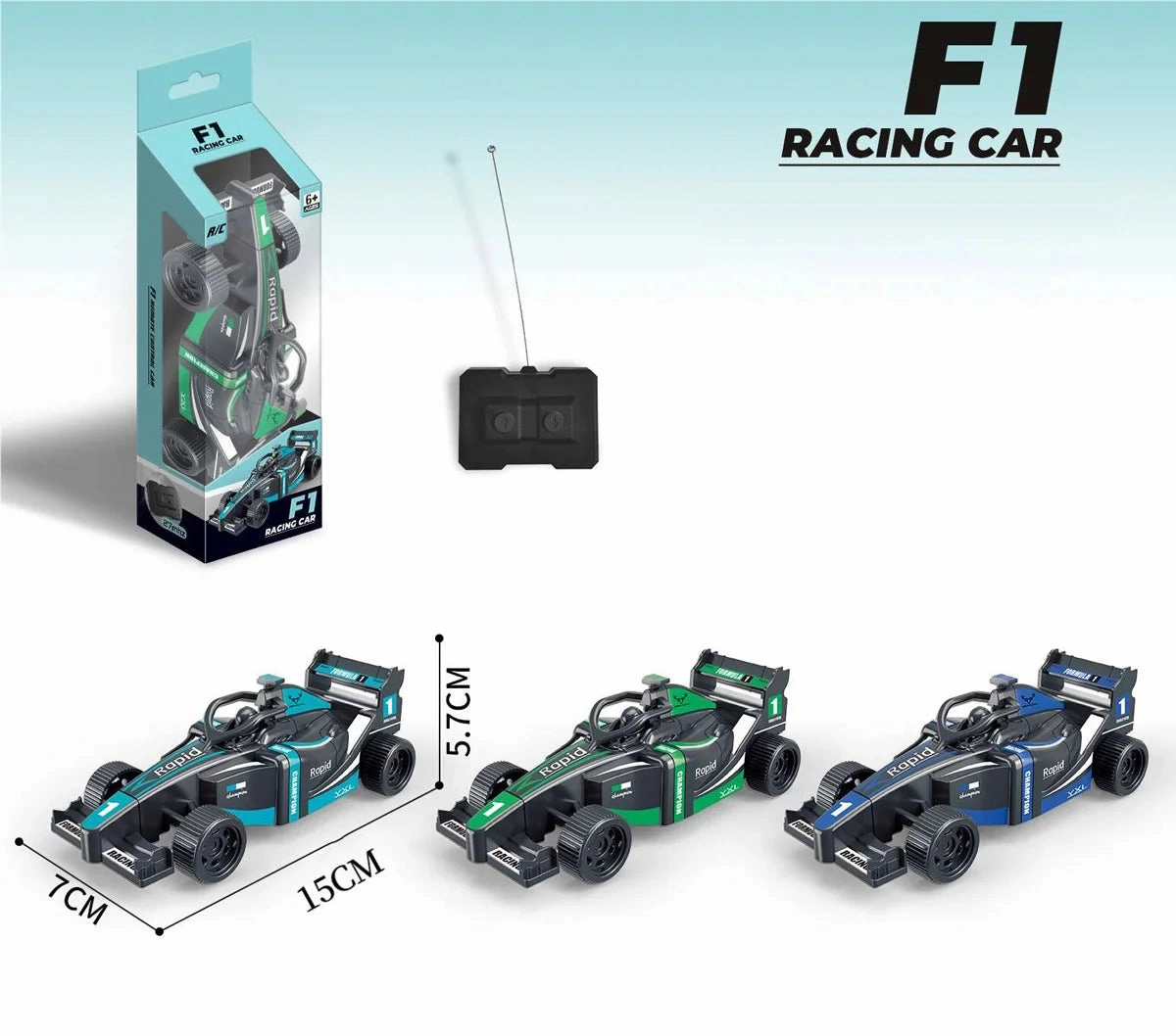Mini 2-Channel F1 RC Remote Controlled Racing Car - Assortment Train Model