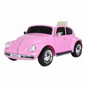 VW Beetle 12V Battery Ride-on Car with Remote Control - Colour Pink Art Statue