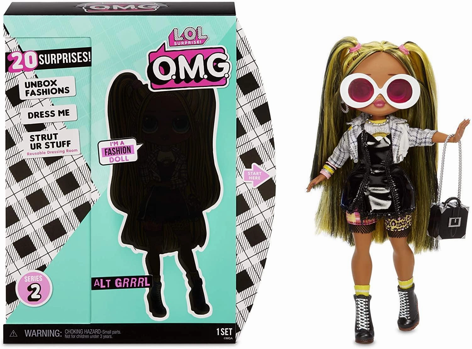 L.O.L. Surprise! 565123E7C O.M.G. Alt Grrrl Fashion Doll with 20 Surprises Street Art