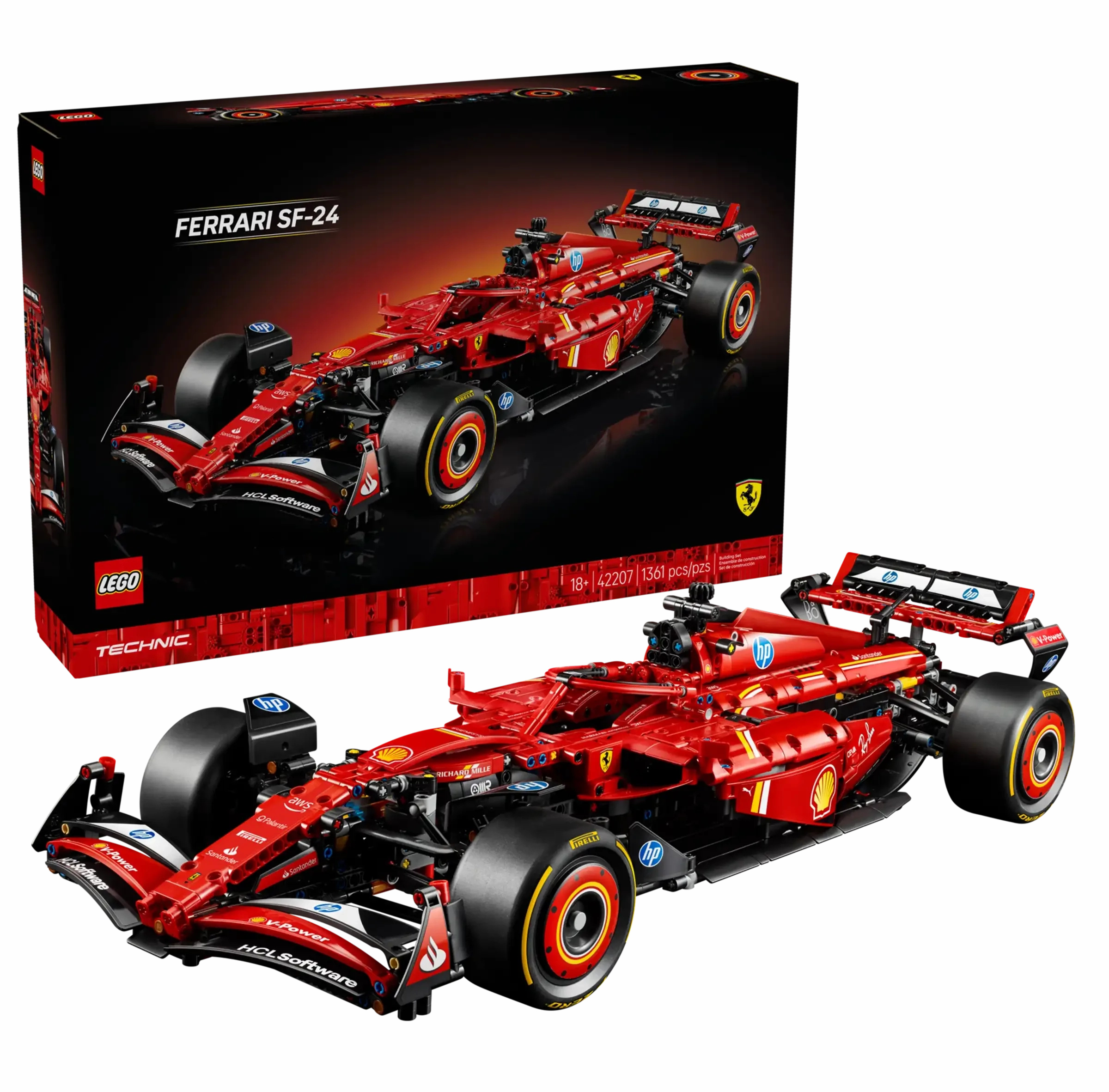 LEGO TECHNIC 42207 Ferrari SF-24 F1 Car for Adults Gaming Statue
