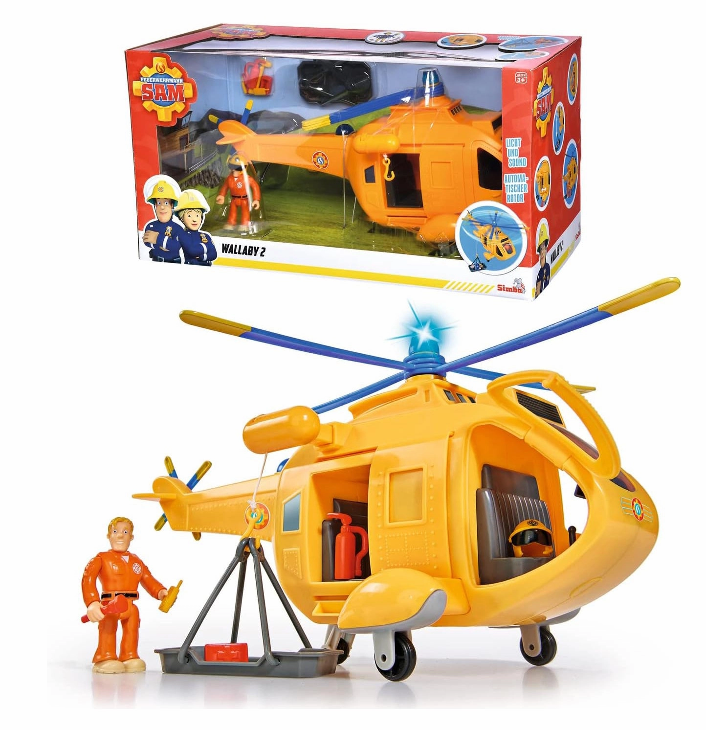 Fireman Sam Large Helicopter Wallaby II with Action Figure Frightening Crafts