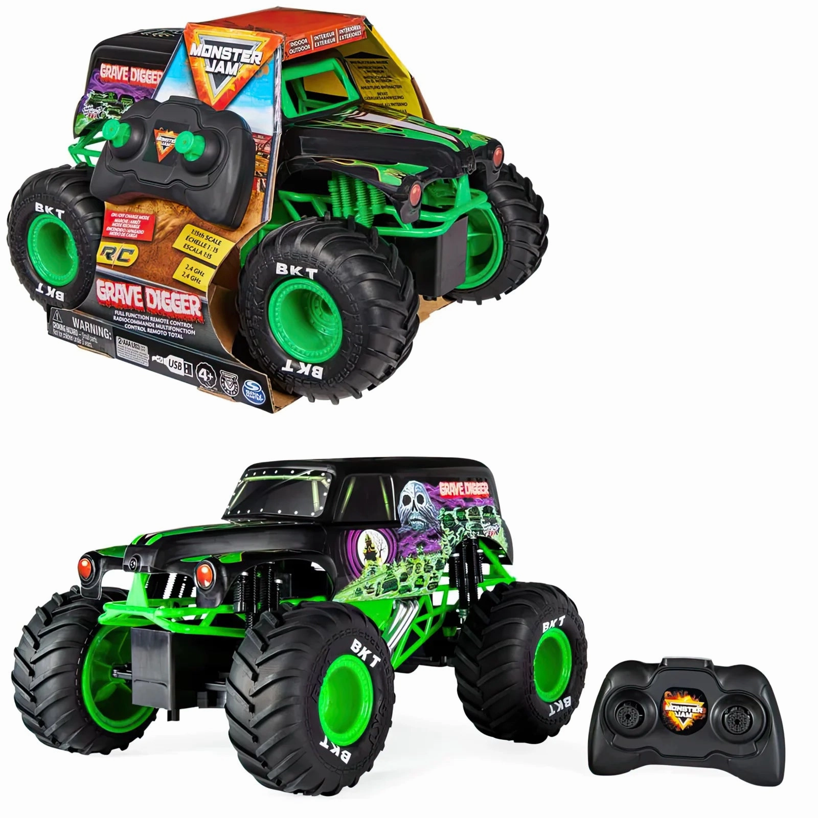 sustainable product Industrial Decor Monster Jam 1:15 Radio Control Grave Digger Remote Control Monster Truck
