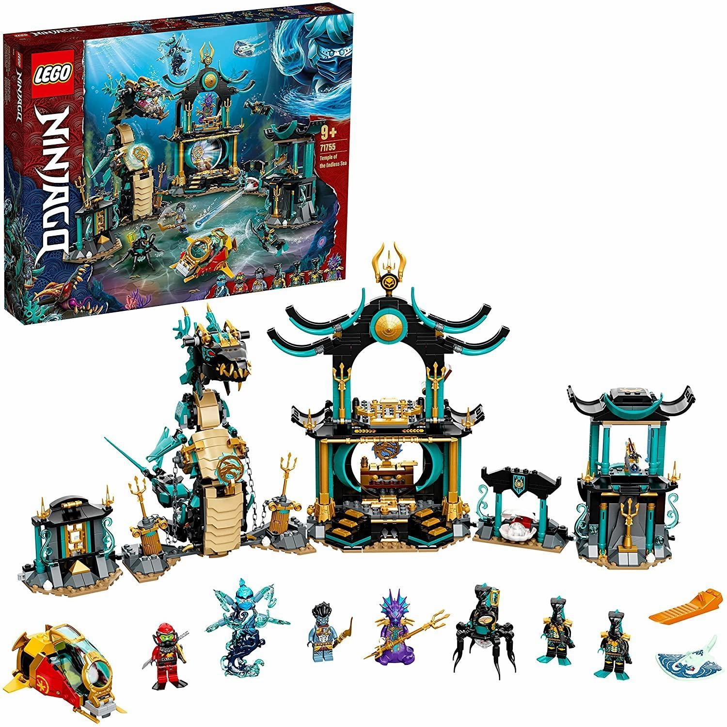LEGO NINJAGO 71755 Temple of the Infinite Ocean Underwater Chrome Plated Music Icon