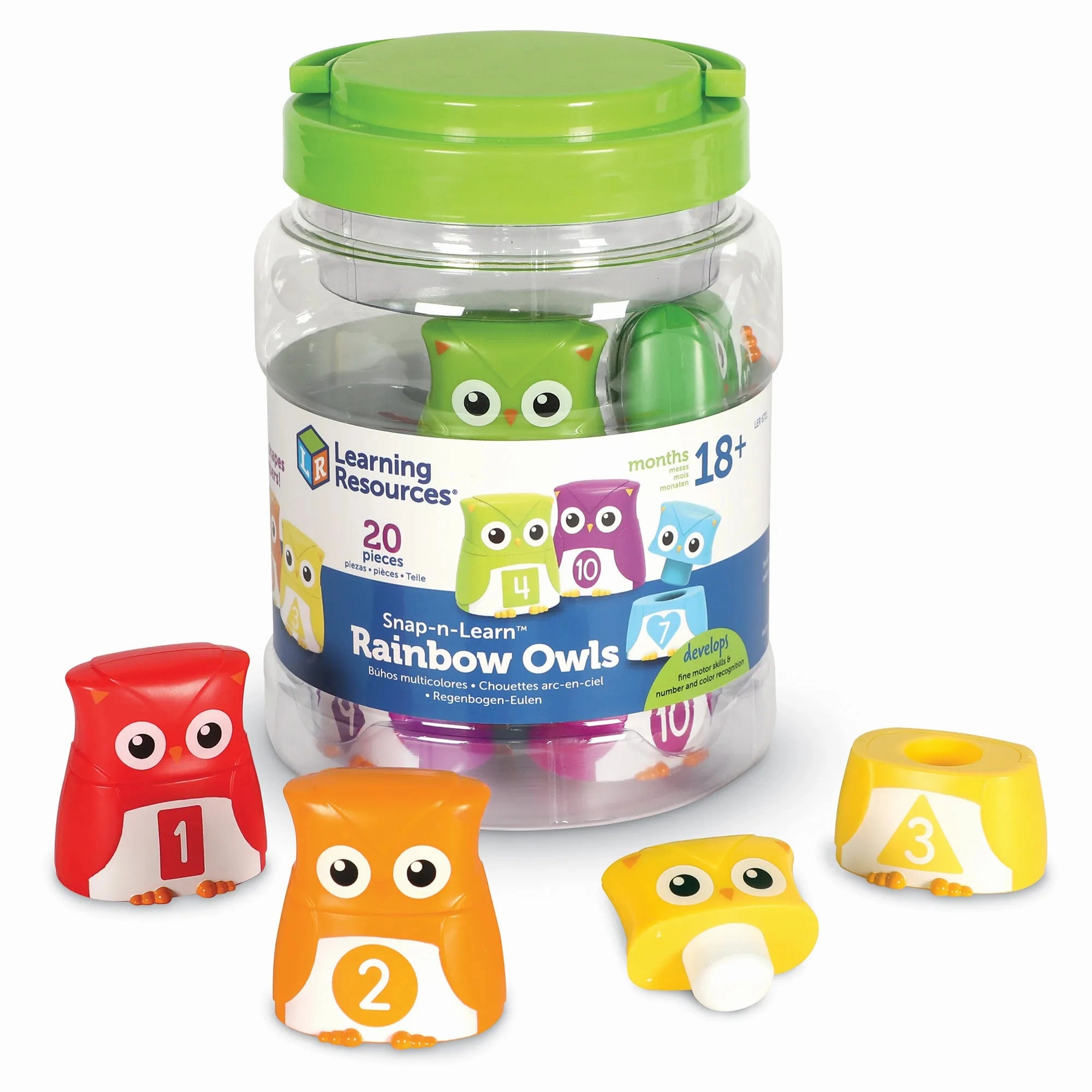 Learning Resources Snap-N-Learn Rainbow Letter Owls Enchanting Decor