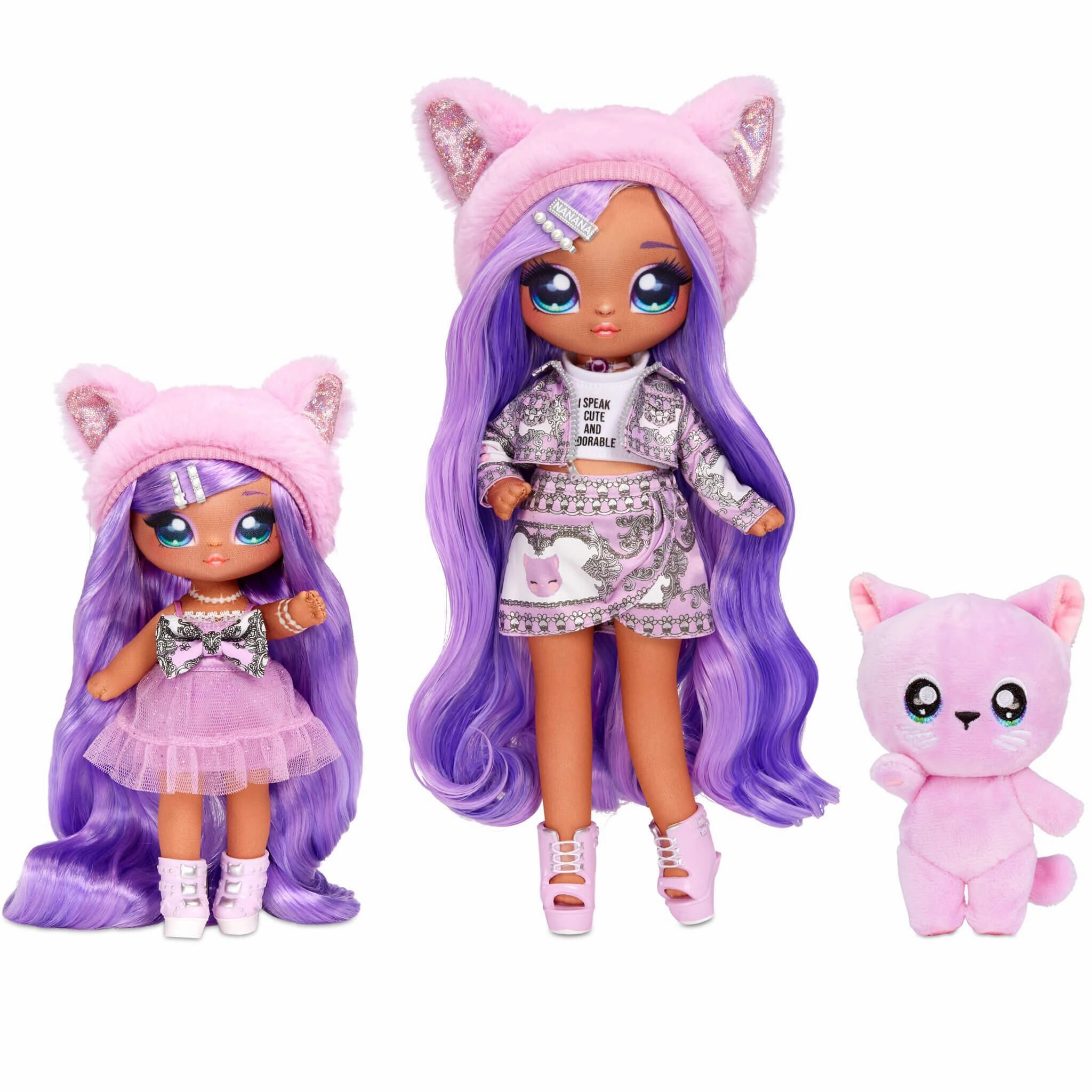 Na! Na! Na! Surprise Family Soft Lavender Kitty Family Doll Set Kawaii Design PVC Statue