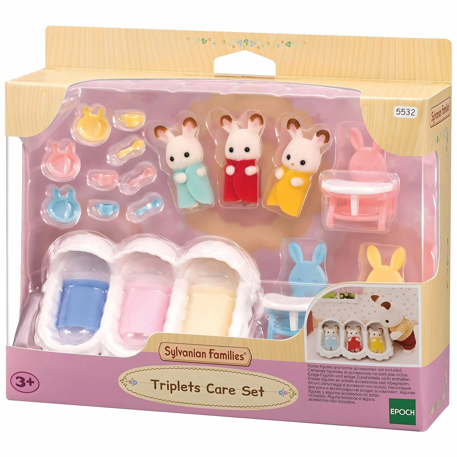 Sylvanian Families Triplets Care Set Cartoonish Design