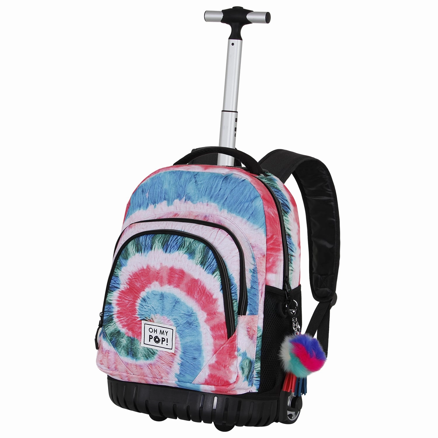 OH MY POP! Black Fan GTS Trolley Backpack - Voyage Monster Accents Eerie Masks