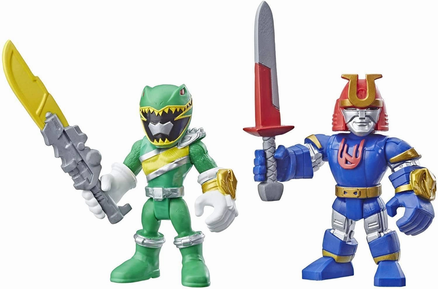 Tiny Label Power Rangers Playskool Heroes Figurines Green Ranger and Ninjor 2-pack