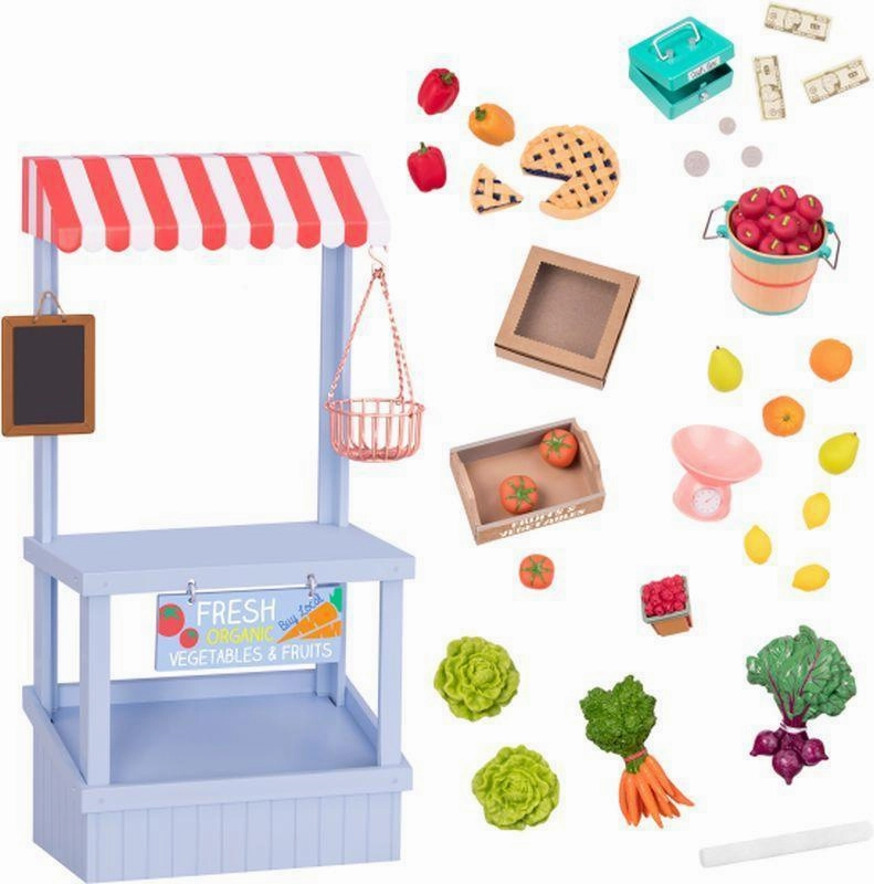 Game Merch Our Generation Market Stand Grocery Shopping Set