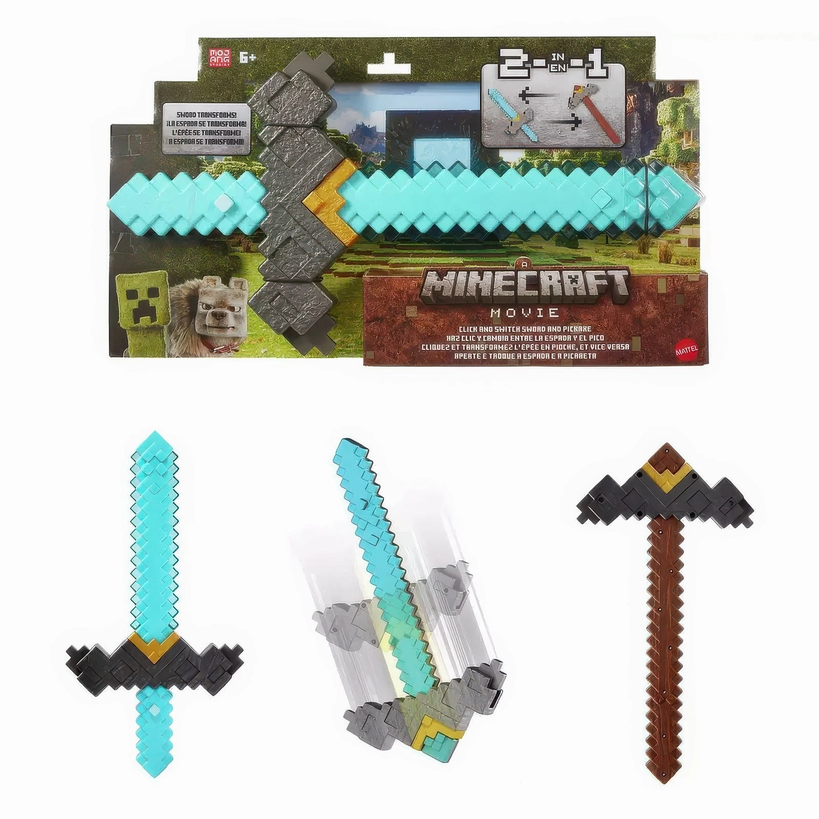 Small Machine brand new MINECRAFT Movie Switch Sword & Pickaxe 2in1 Roleplay Toy Set