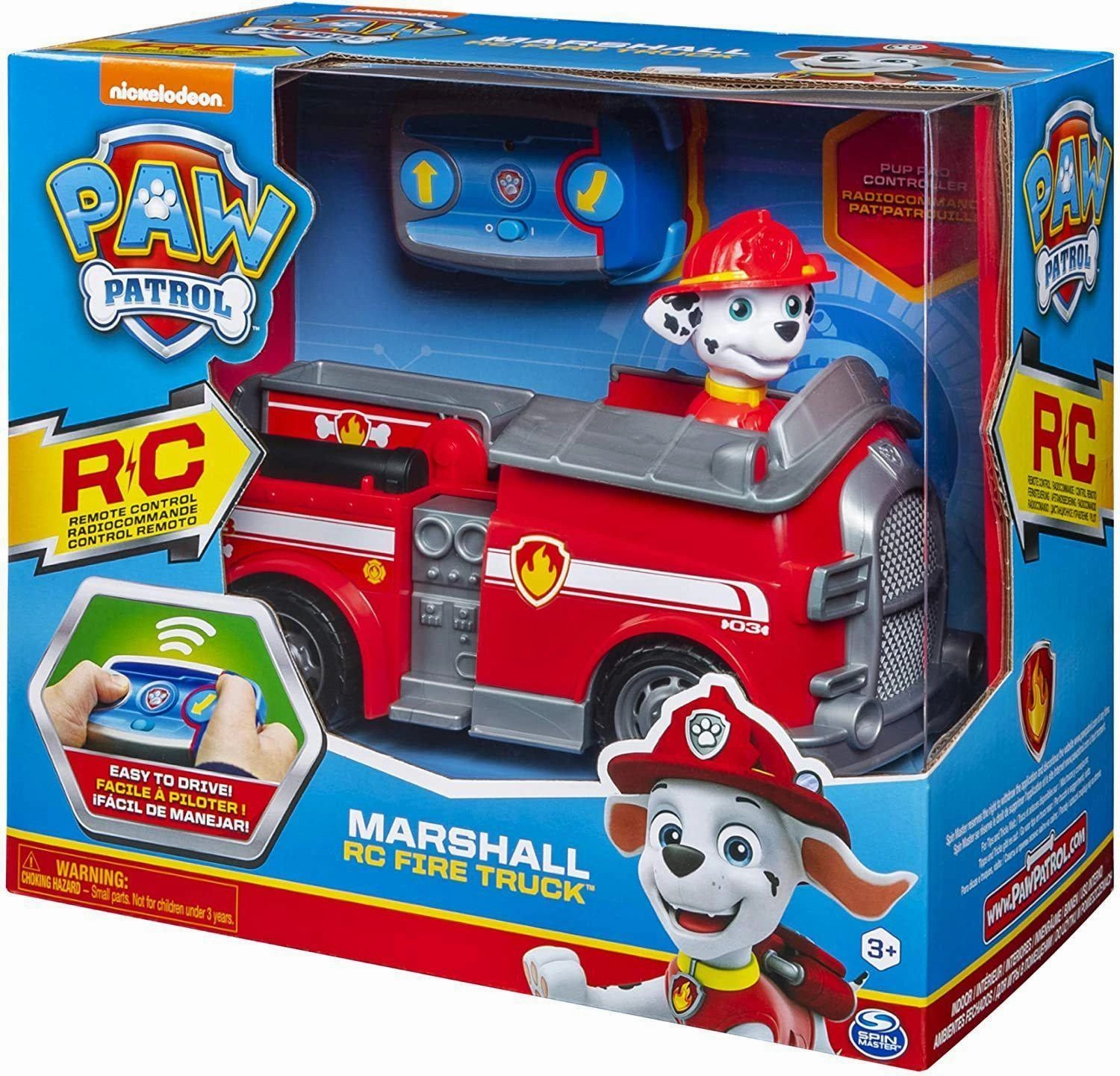 Fairy Kingdom PAW Patrol, Marshall Remote Control Fire Truck with 2-Way Steering, for Kids Aged 3 and Up