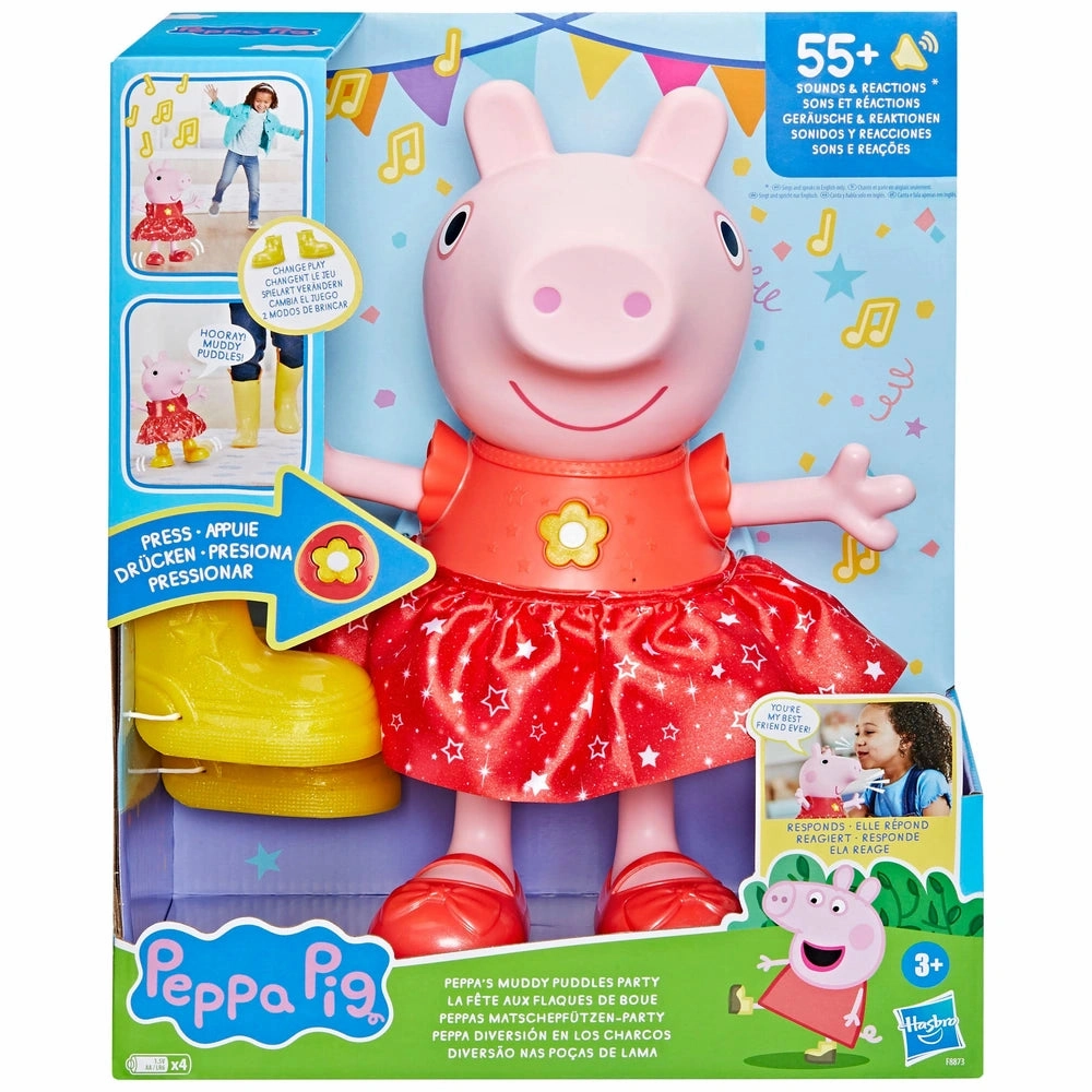 Peppa Pig - Peppa's Muddy Puddles Interactive Party Doll Folk Art